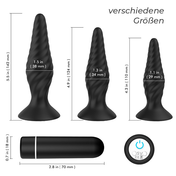 Verschiedene schwarze Dildos und Vibrator