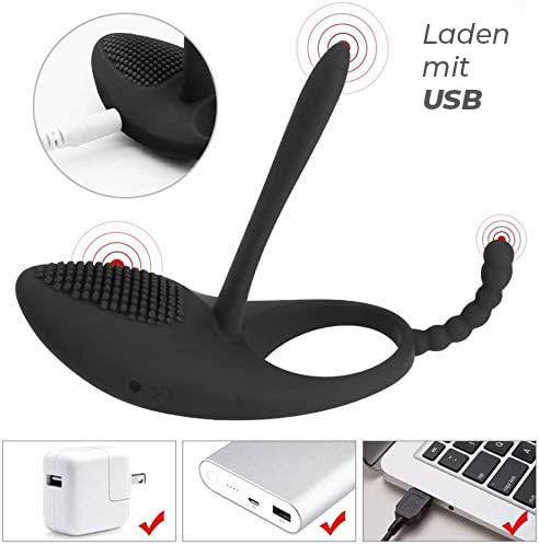 Schwarzes, USB-ladbares Prostata-Massagegerät