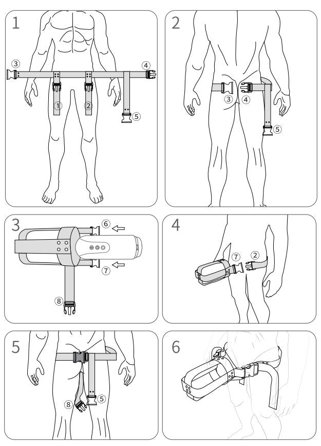 Ceinture BDSM pour fixer des masturbateurs