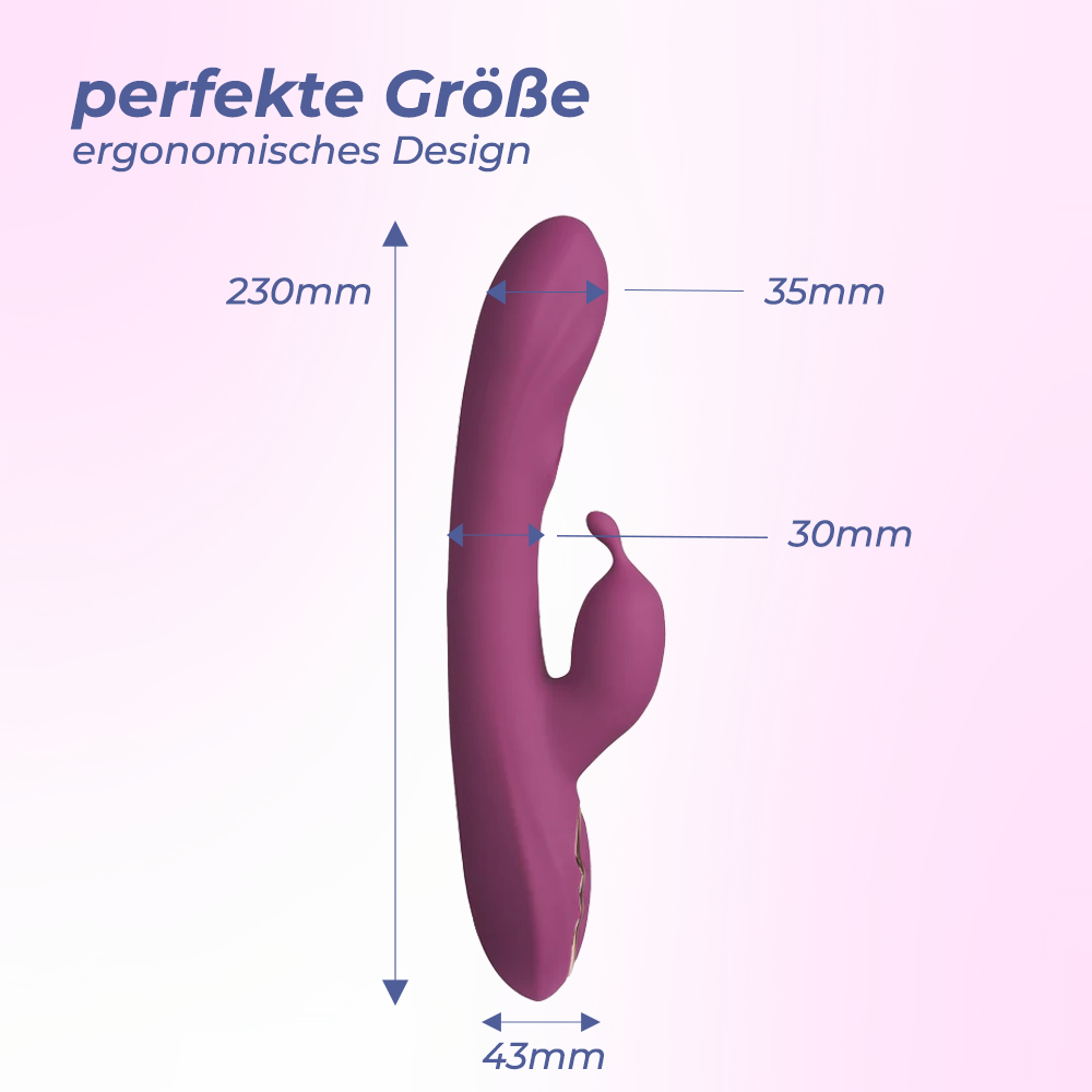 Vibrator mit Maßangaben, ergonomisches Design