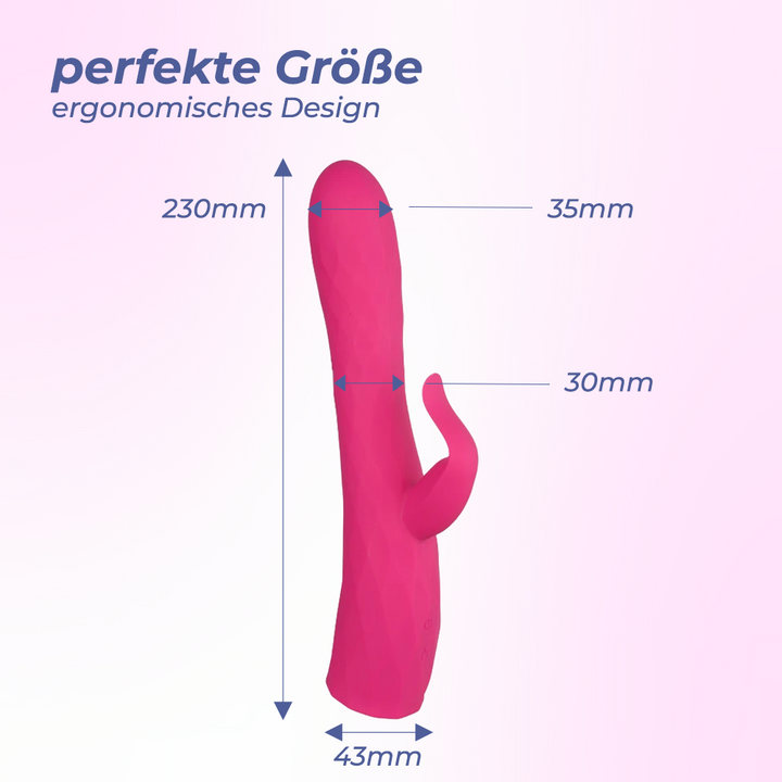 Rosa Vibrator mit Maßangaben