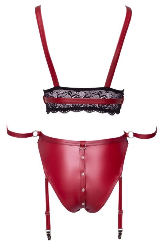 Rotes Dessous mit Strapshaltern